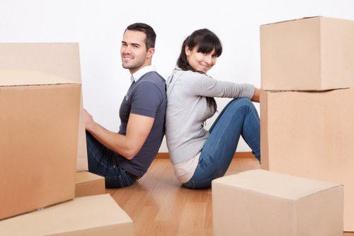 Household and office items being loaded for a move in Harrow